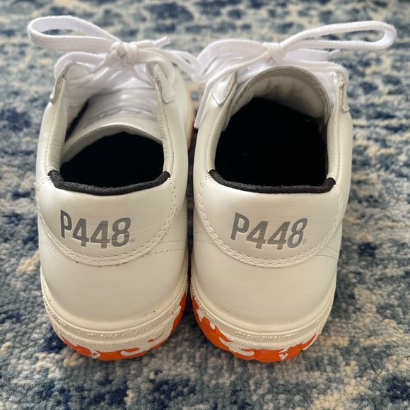 Brand new, never worn Rare P448 Vibram Low Top Sneaker - Orange Vibram Bottoms - Picture 4 of 6